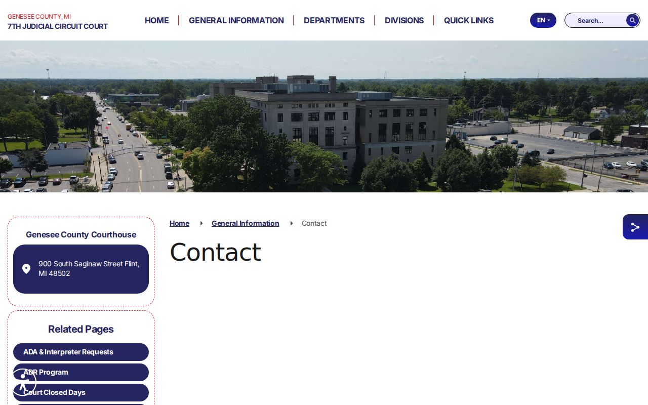 Genesee County court dates and 7th Judicial Circuit Court contact information