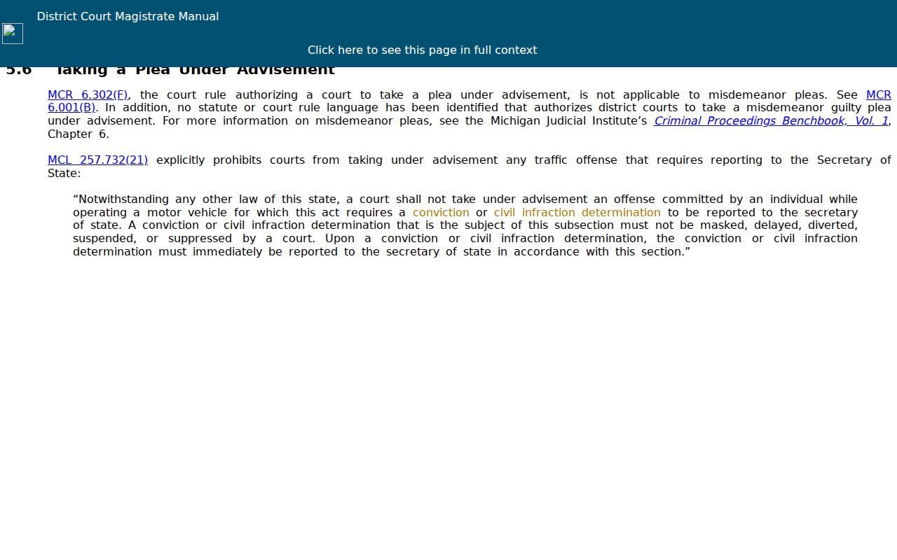 Flushing court docket traffic procedure source on plea under advisement