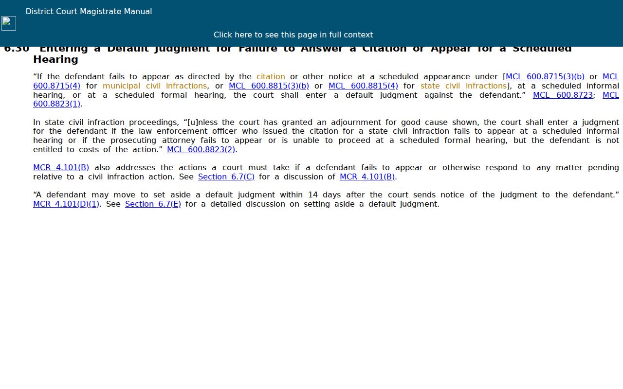Flushing court docket traffic procedure source on civil-infraction default