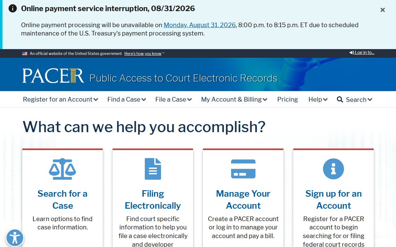 Grand Blanc court docket research source for federal PACER access