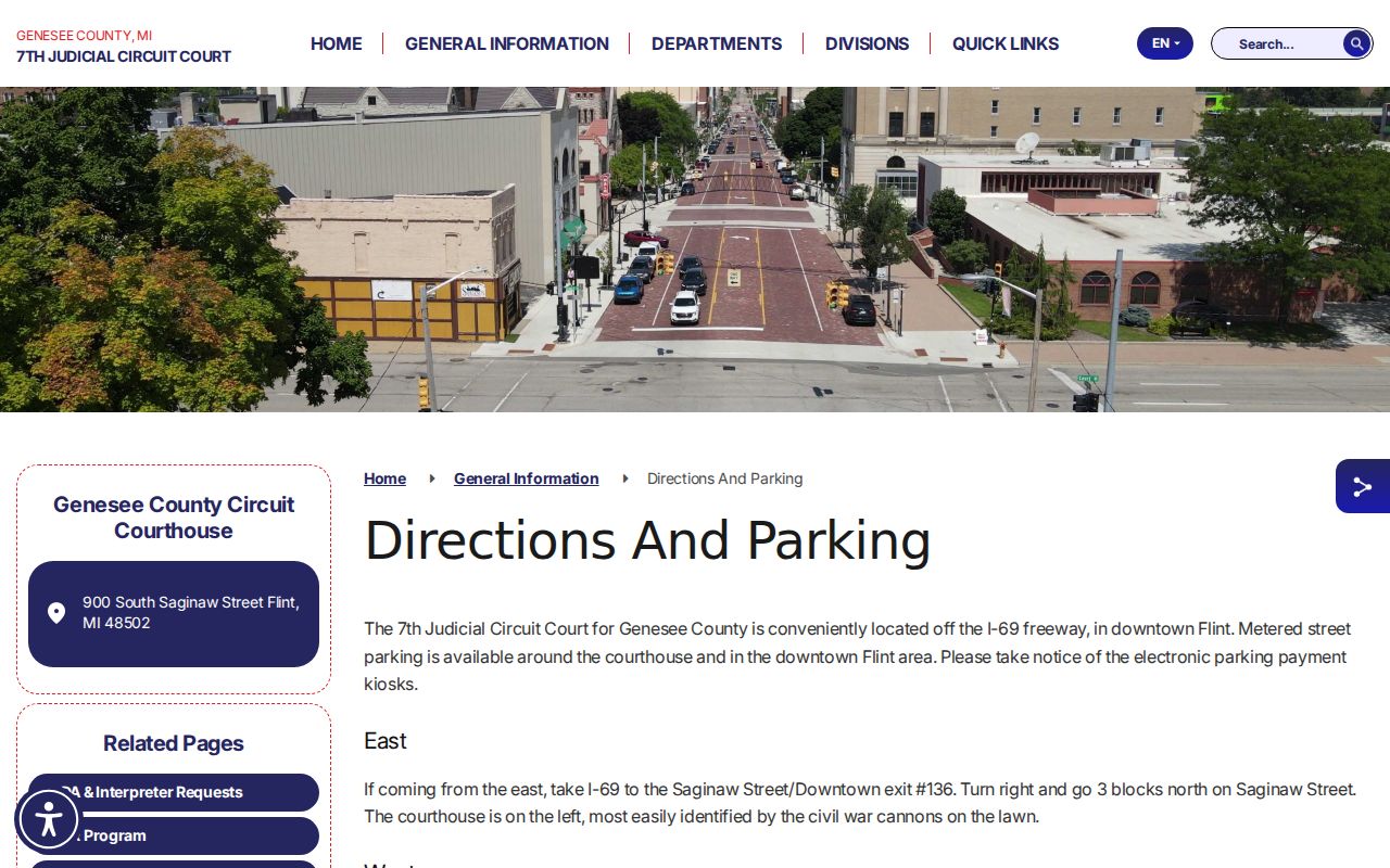 Genesee County court docket access at the 7th Circuit courthouse