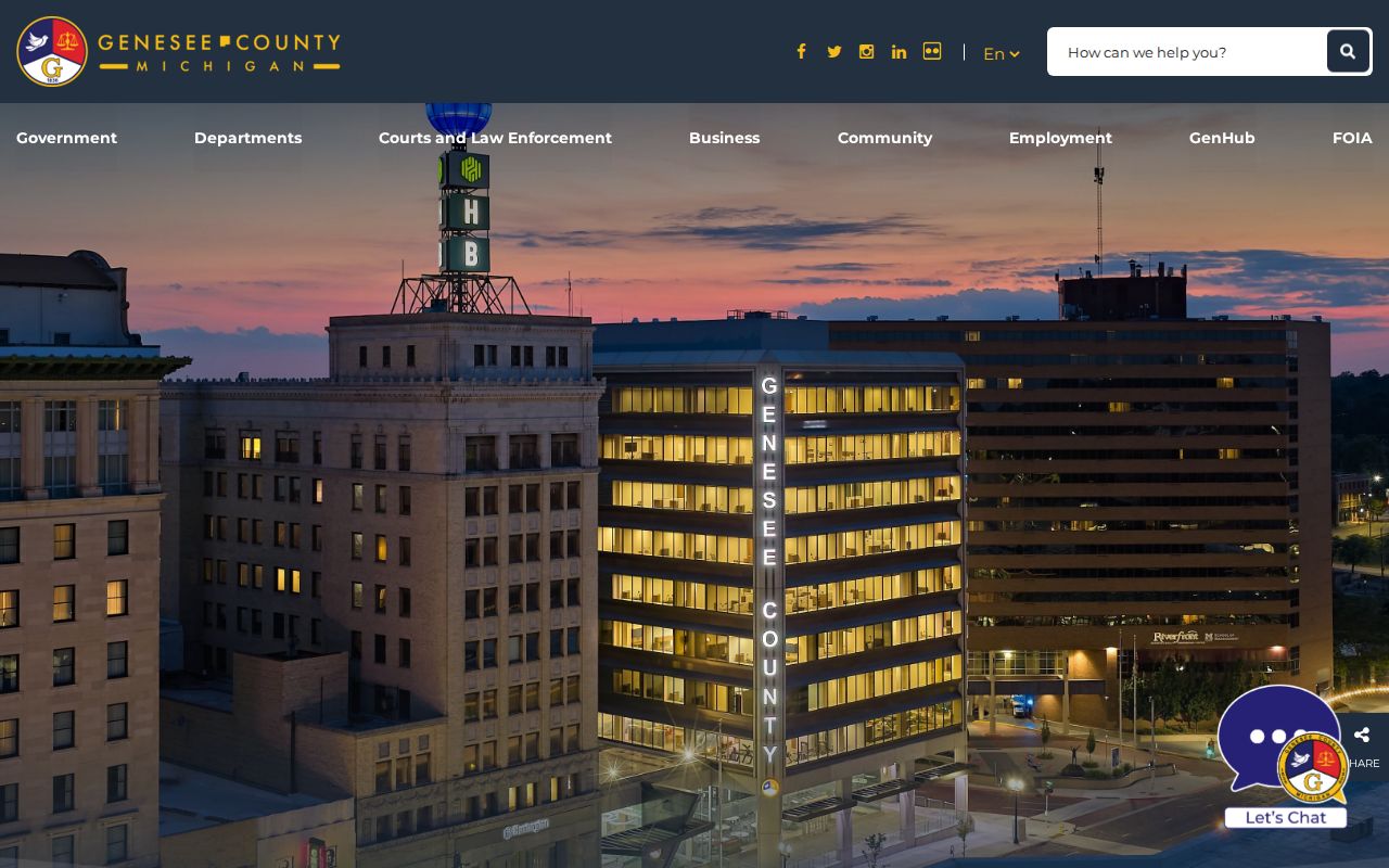 Genesee County court docket access through official county government resources